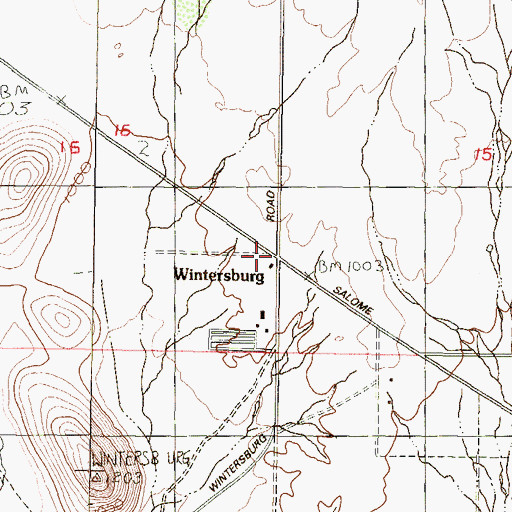 Topographic Map of Wintersburg, AZ