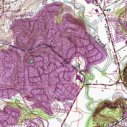 Topographic Map of Barretts Elementary School, MO