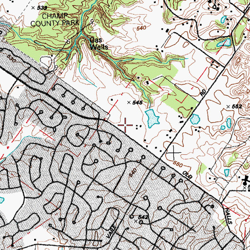 Topographic Map of Barrington Elementary School, MO