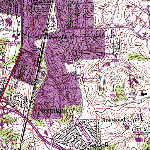 Topographic Map of Bermuda Elementary School, MO