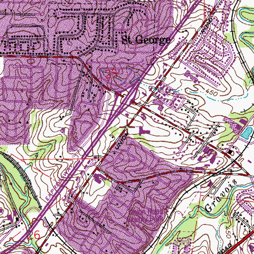 Topographic Map of Bierbaum Elementary School, MO