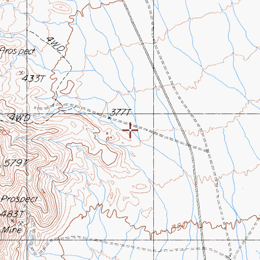 Topographic Map of Orange Blossom Wash, CA