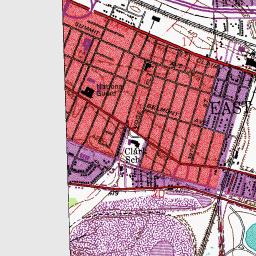 Topographic Map of Clark Middle School, IL
