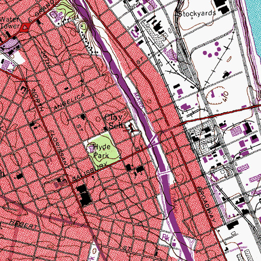 Topographic Map of Clay Elementary School, MO