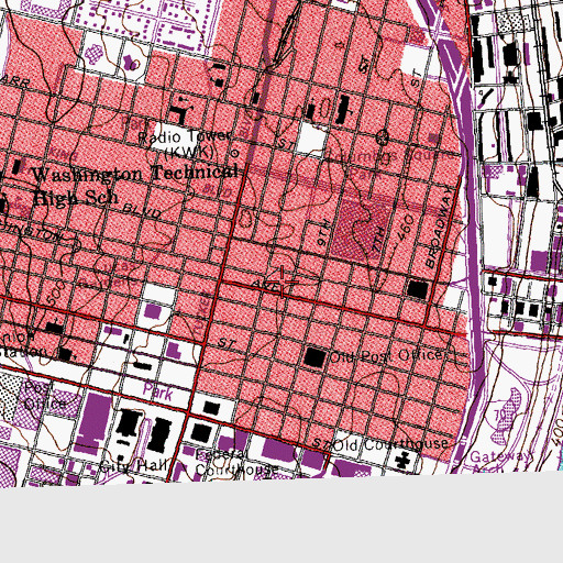 Topographic Map of Confluence Academies School, MO