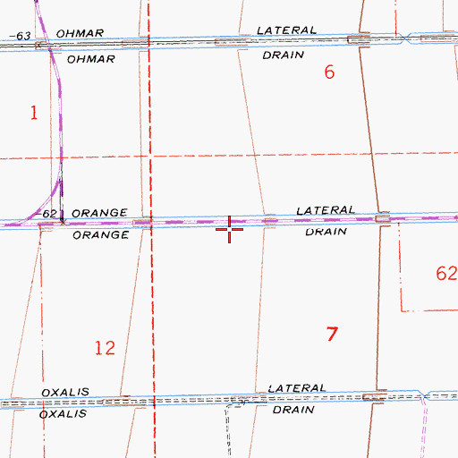 Topographic Map of Orange Drain, CA