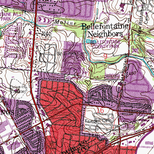 Topographic Map of Riverview Gardens Early Childhood Education Center, MO