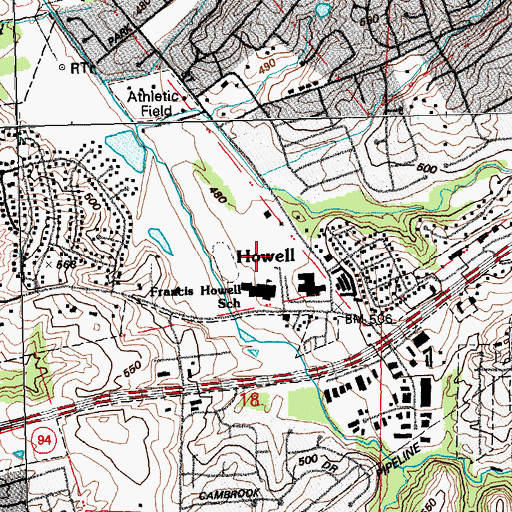 Topographic Map of Early Childhood Family Education Center  Central School Road, MO