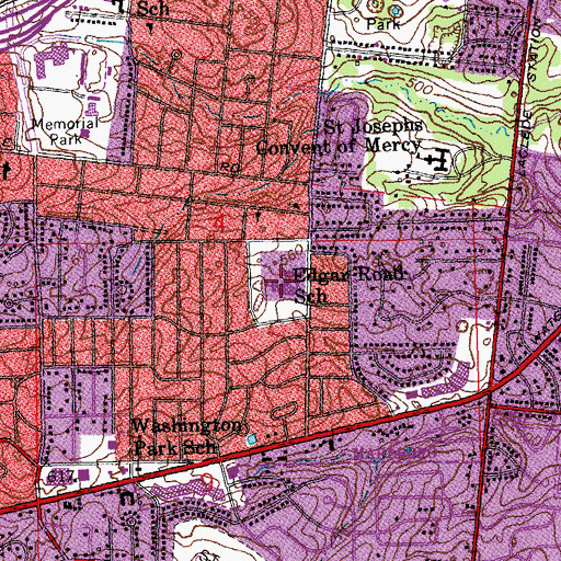 Topographic Map of Edgar Road Elementary School, MO