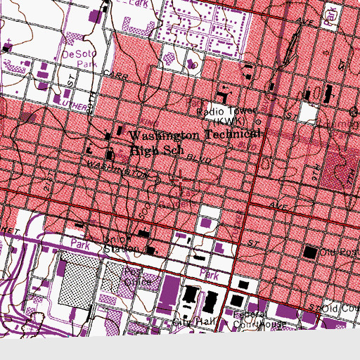 Topographic Map of Ethel Hedgeman Lyle Academy, MO