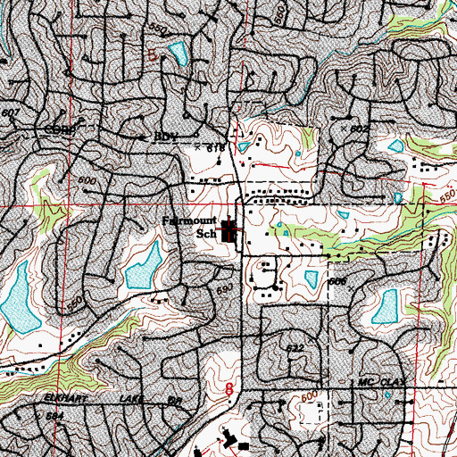 Topographic Map of Fairmount Elementary School, MO