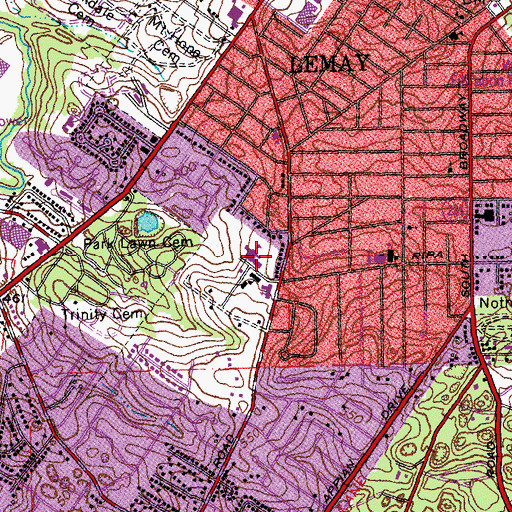 Topographic Map of Forder Elementary School, MO