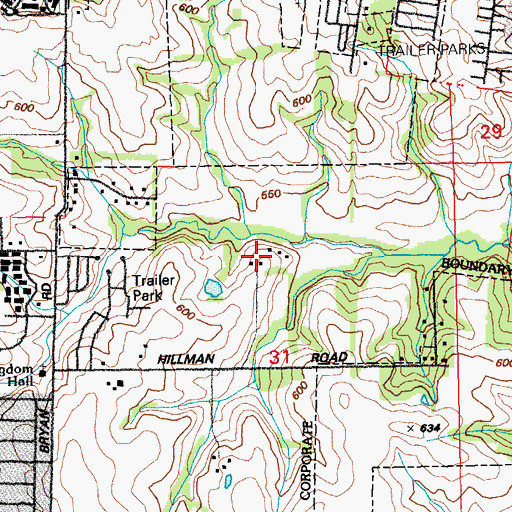 Topographic Map of Fort Zumwalt West High School, MO