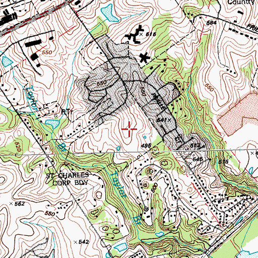 Topographic Map of Harvest Ridge Elementary School, MO