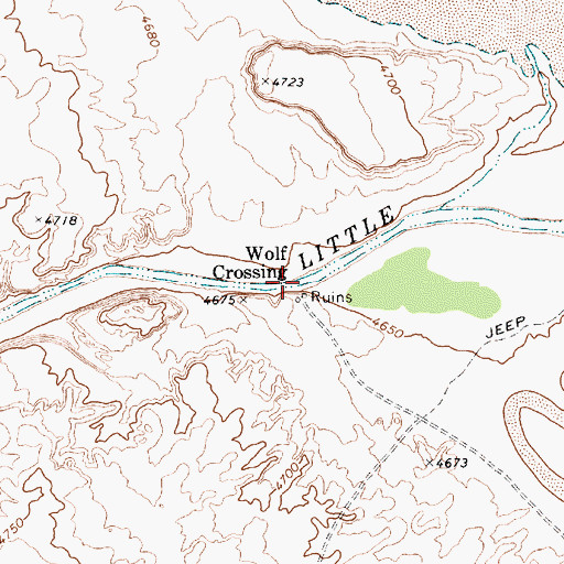 Topographic Map of Wolf Crossing, AZ