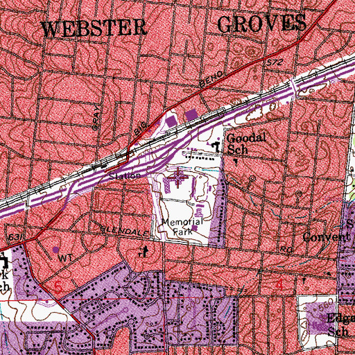 Topographic Map of Hixson Middle School, MO