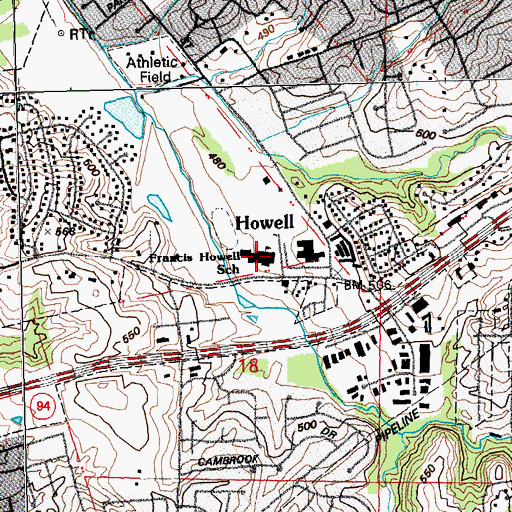 Topographic Map of Hollenbeck Middle School, MO