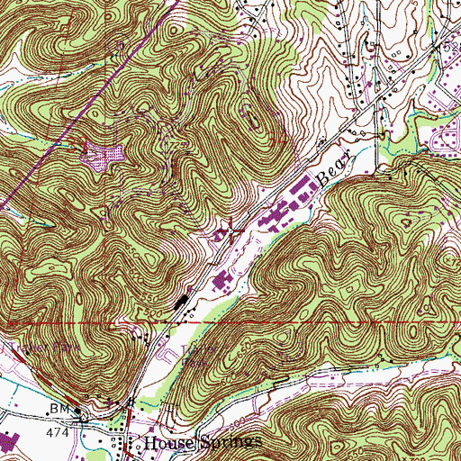 Topographic Map of House Springs Elementary School, MO