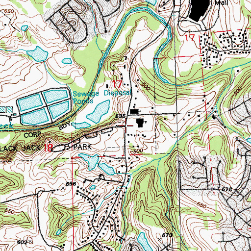 Topographic Map of Jamestown Elementary School, MO