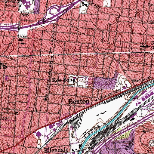 Topographic Map of Kennard Classical Junior Academy, MO