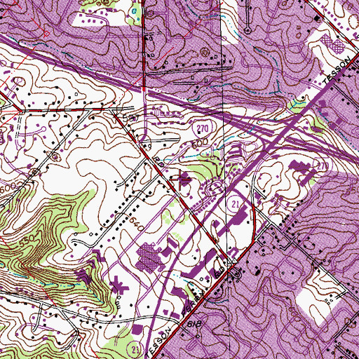 Topographic Map of Kennerly Elementary School, MO