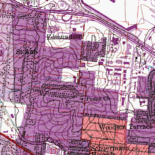 Topographic Map of Kratz Elementary School, MO