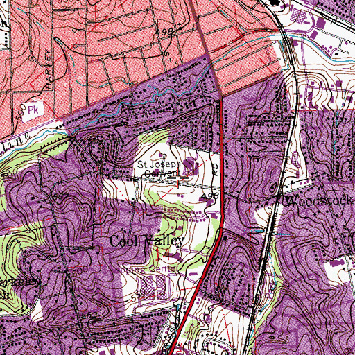 Topographic Map of McCluer South-Berkeley High School, MO