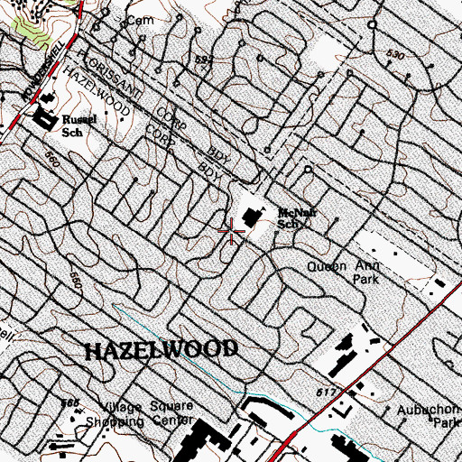 Topographic Map of McNair Elementary School, MO