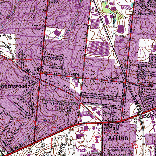 Topographic Map of Mesnier Primary School, MO