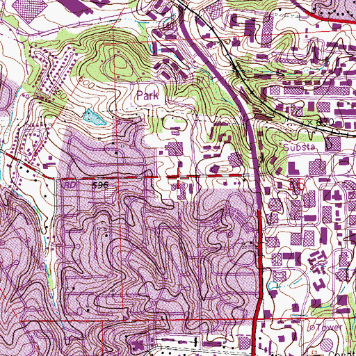 Topographic Map of Willow Brook Elementary School, MO