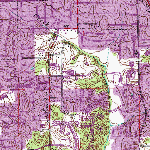 Topographic Map of Wren Hollow Elementary School, MO
