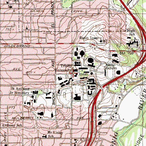 Topographic Map of Storch Memorial Building, TX