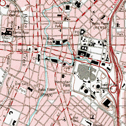 Topographic Map of Villita Assembly Building Hall, TX