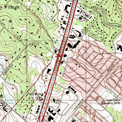 Topographic Map of Abiding Presence Lutheran Church, TX