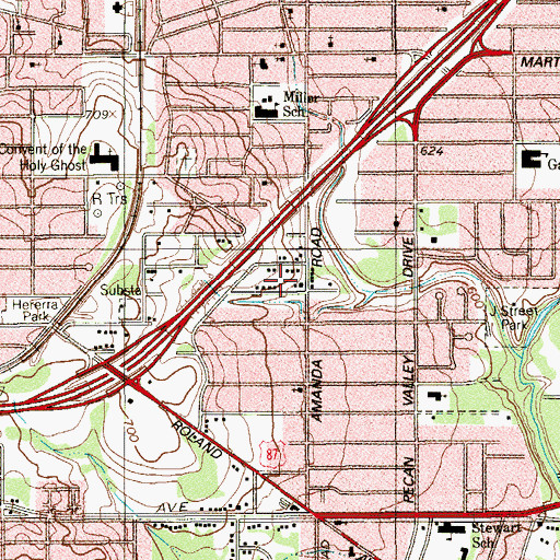 Topographic Map of Abundant Life Church of God In Christ, TX