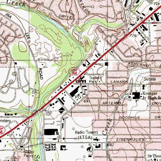 Topographic Map of Agape Ministry, TX