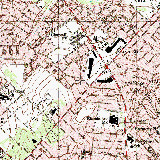 Topographic Map of Aimco Church of Hill Park, TX