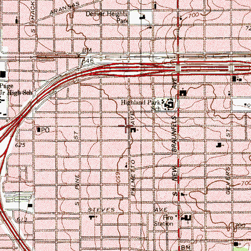 Topographic Map of Aldersgate United Methodist Church, TX