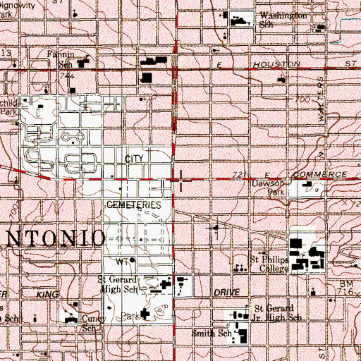 Topographic Map of Anointed Rock Baptist Church, TX