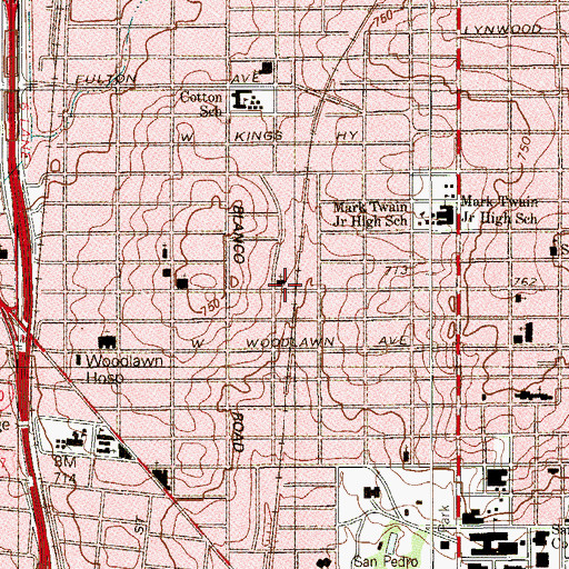 Topographic Map of Bahai Center of San Antonio, TX