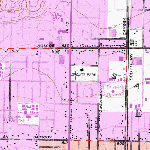 Topographic Map of Lanark Park, CA