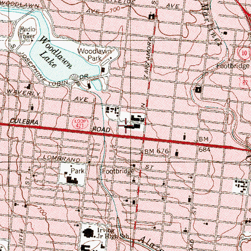 Topographic Map of Basilica of The National Shrine of The Little Flower, TX