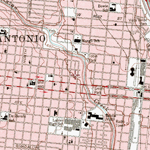 Topographic Map of Bethania Church, TX