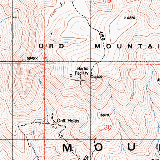 Topographic Map of Ord Mountain, CA