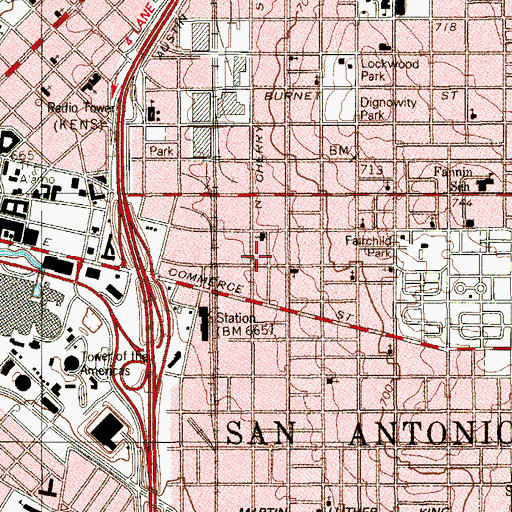 Topographic Map of Bethel African Methodist Episcopal Church, TX