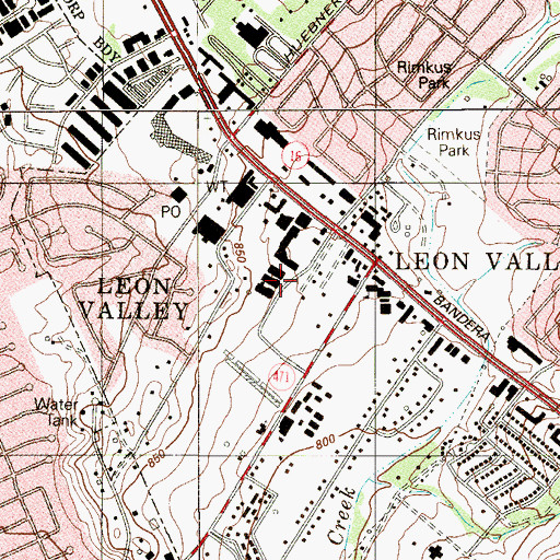 Topographic Map of Bread of Life Church, TX