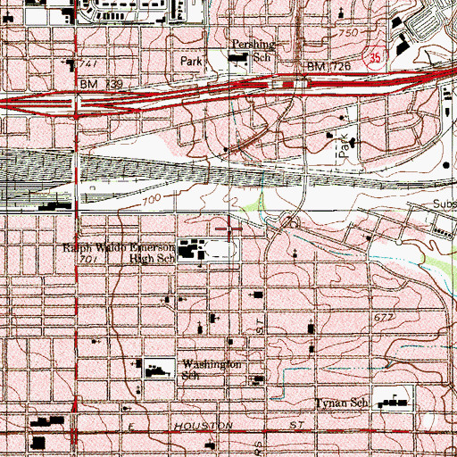 Topographic Map of Calvary Baptist Church, TX