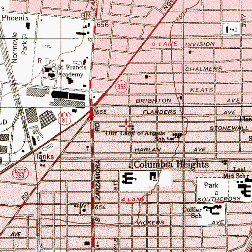 Topographic Map of Cathedral of Faith, TX