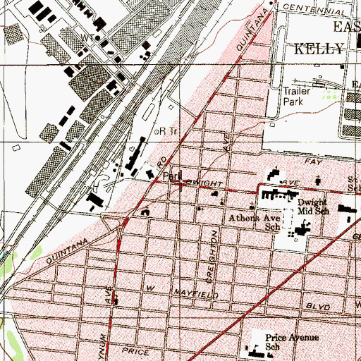 Topographic Map of Centro Cristiano Nueva Vida, TX