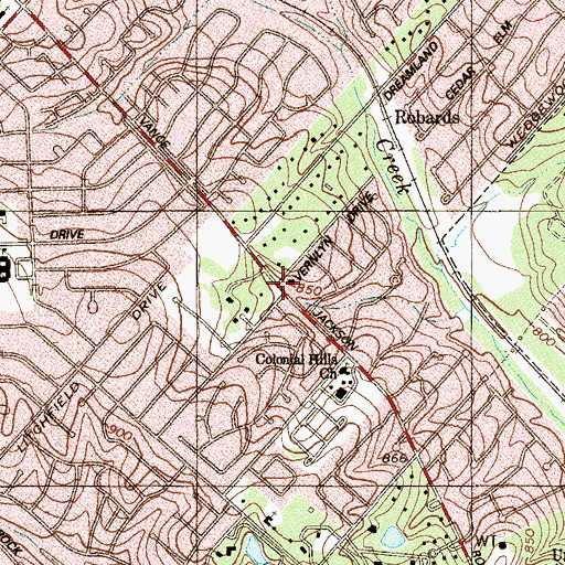 Topographic Map of Christ Presbyterian Church, TX